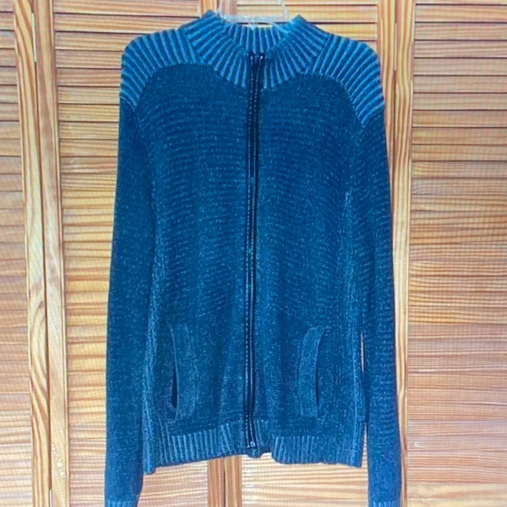 Rock & Republic Blue Zip-Up Sweater